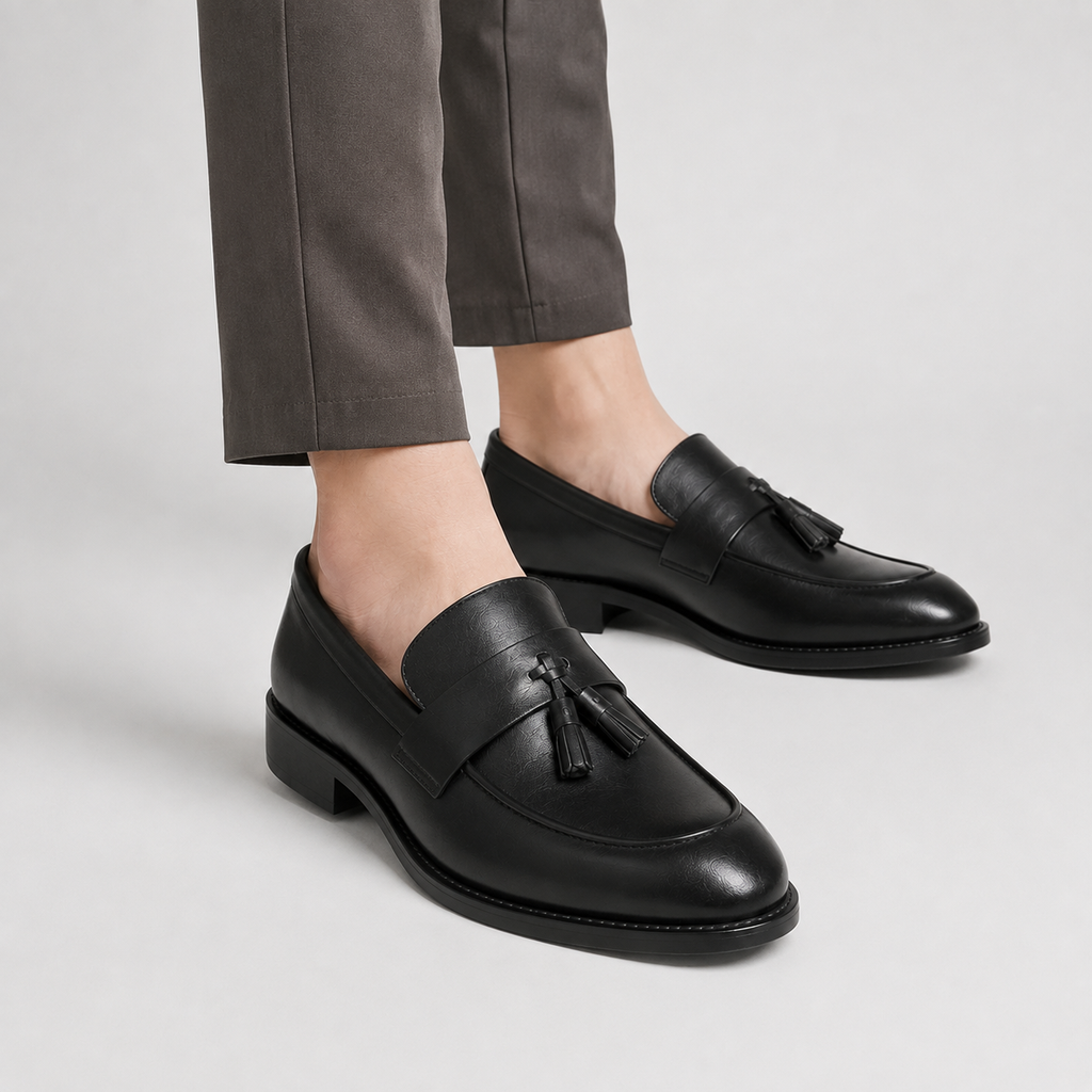 Men's Tassel Loafers - Microfiber Leather Dress Shoes