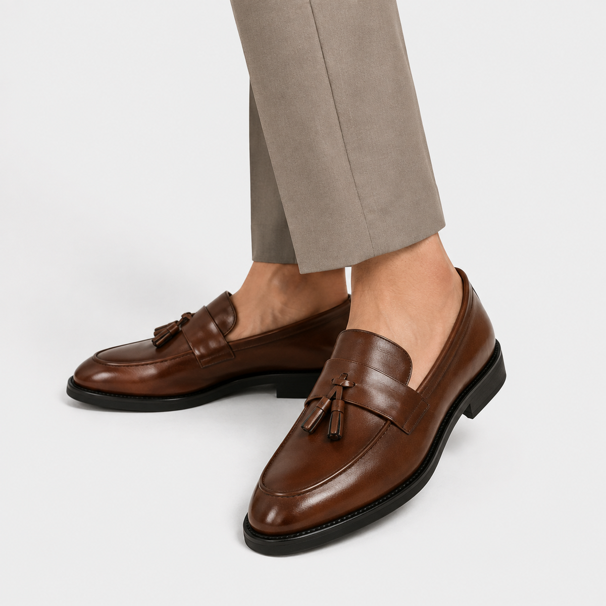 Men's Tassel Loafers - Microfiber Leather Dress Shoes