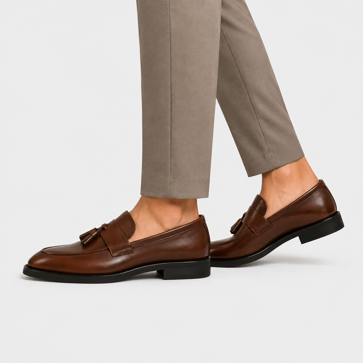 Men's Tassel Loafers - Microfiber Leather Dress Shoes