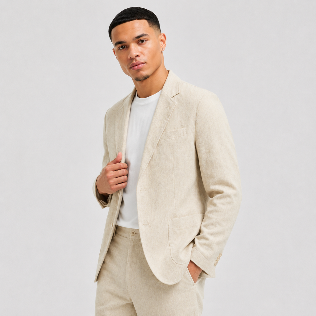 Men's Linen Blazer - Lightweight Relaxed Fit Casual Jacket