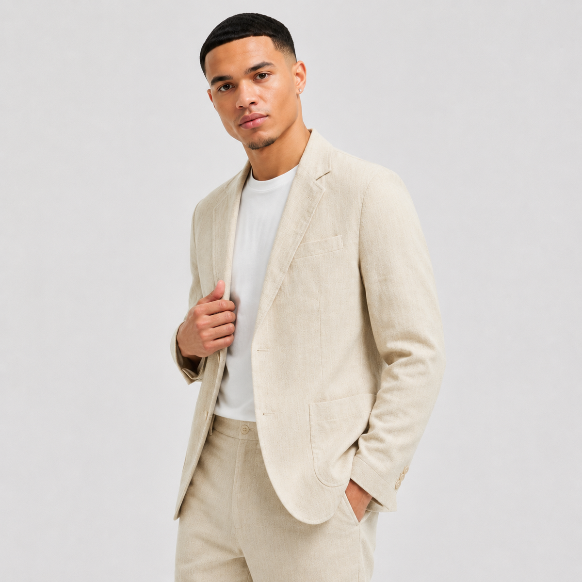 Men's Linen Blazer - Lightweight Relaxed Fit Casual Jacket