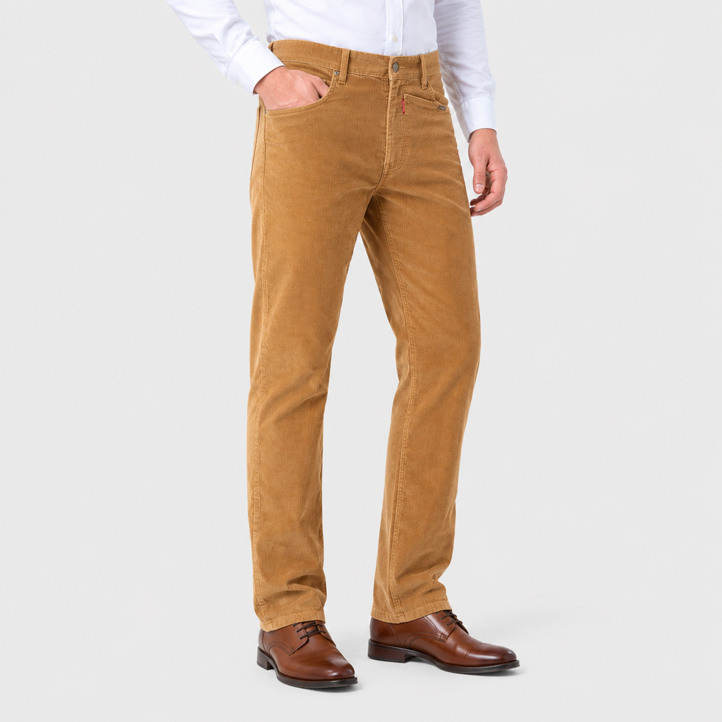 Men's Corduroy Pants - 98% Cotton Straight Leg Trousers