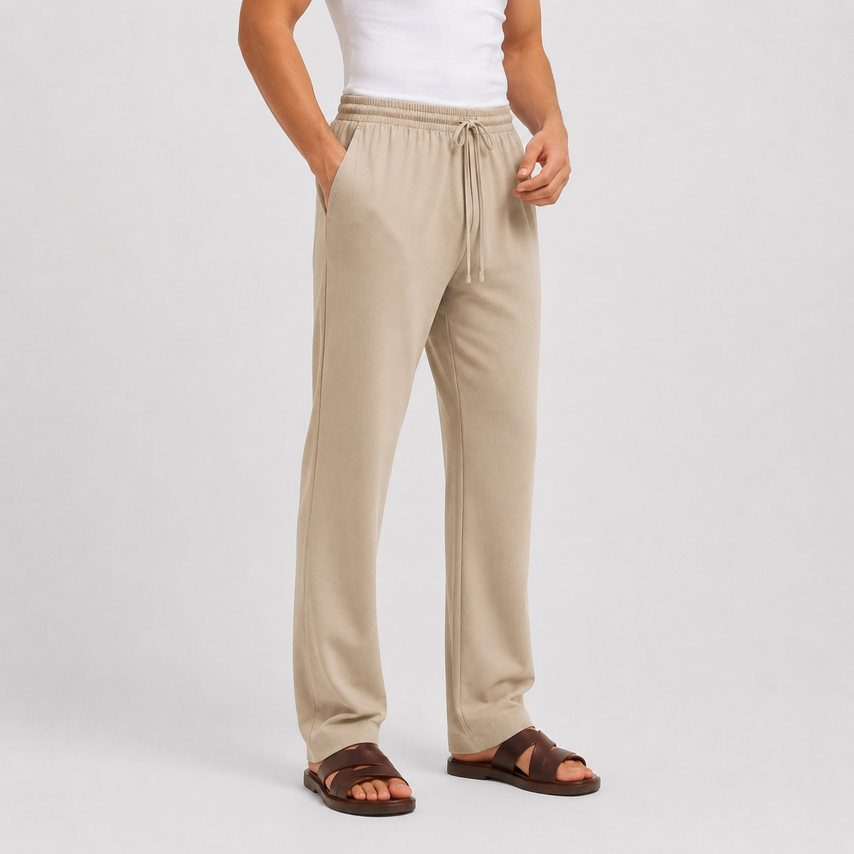 Men's Cotton Trousers - Slim Fit Casual Pants