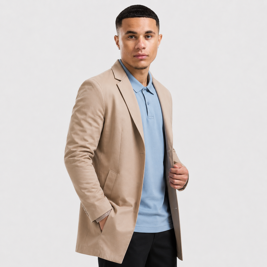 Men's Trench Coat - Long Slim Fit Winter Overcoat