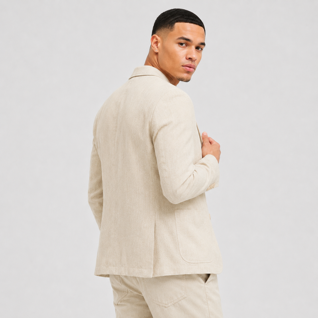 Men's Linen Blazer - Lightweight Relaxed Fit Casual Jacket