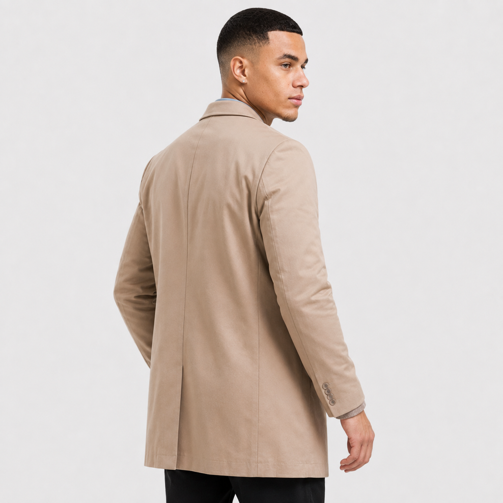 Men's Trench Coat - Long Slim Fit Winter Overcoat