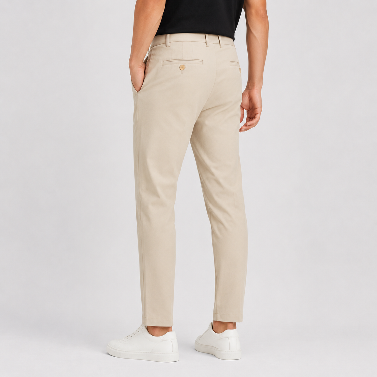 Men's Ankle-Banded Pants - Loose Fit Polyester Trousers