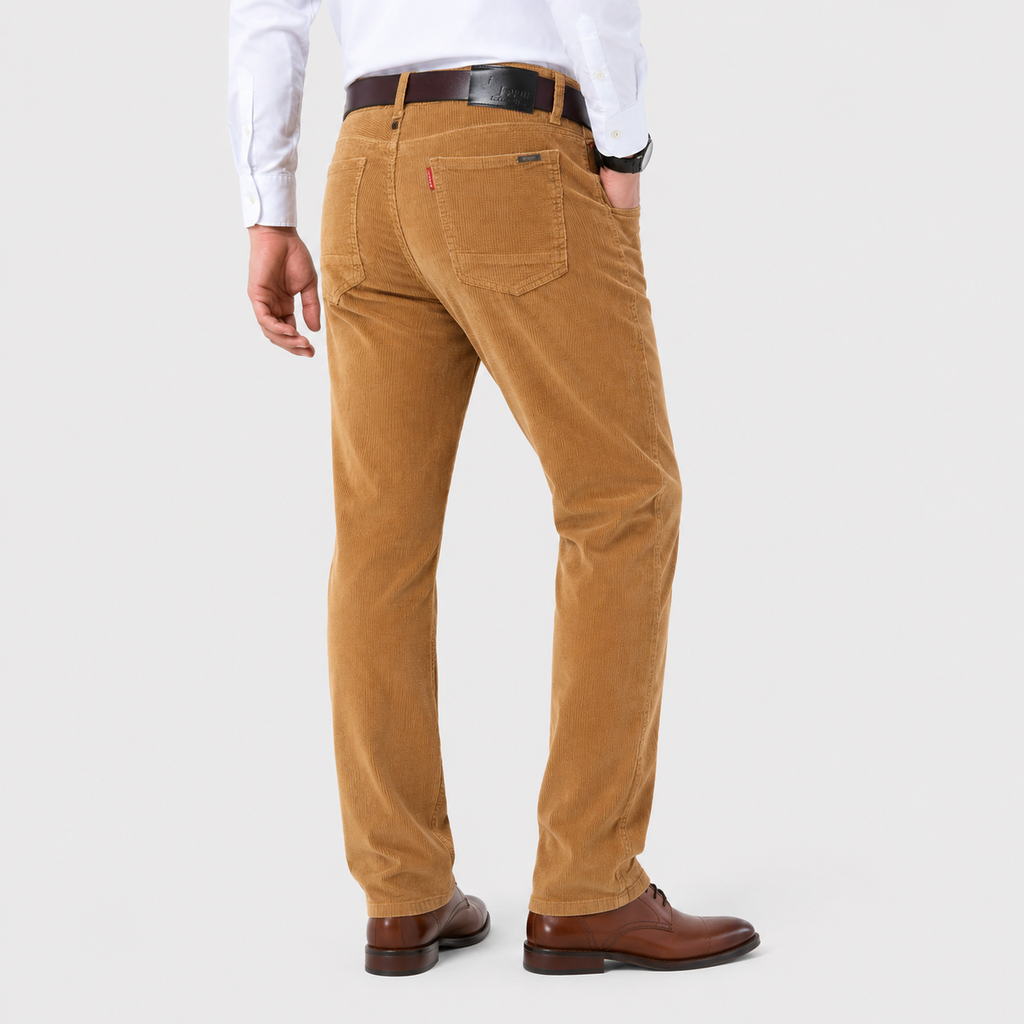 Men's Corduroy Pants - 98% Cotton Straight Leg Trousers