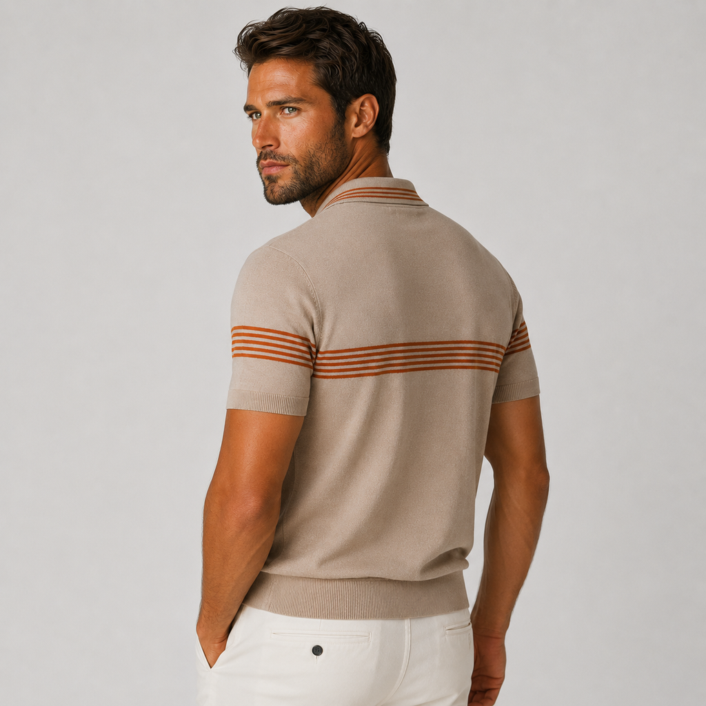 Men's Striped Shirt - Short Sleeve Business Casual Summer