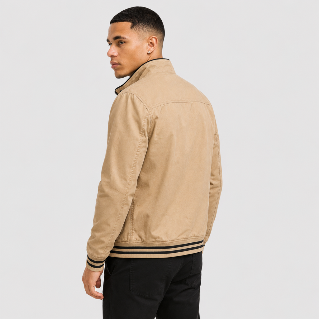 Men's Cotton Jacket - Washed Casual Spring Fall Coat
