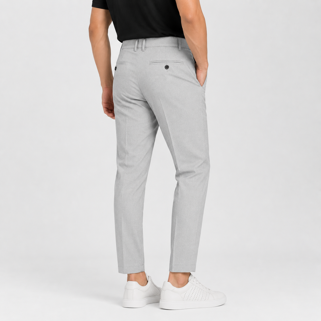 Men's Ankle-Banded Pants - Loose Fit Polyester Trousers