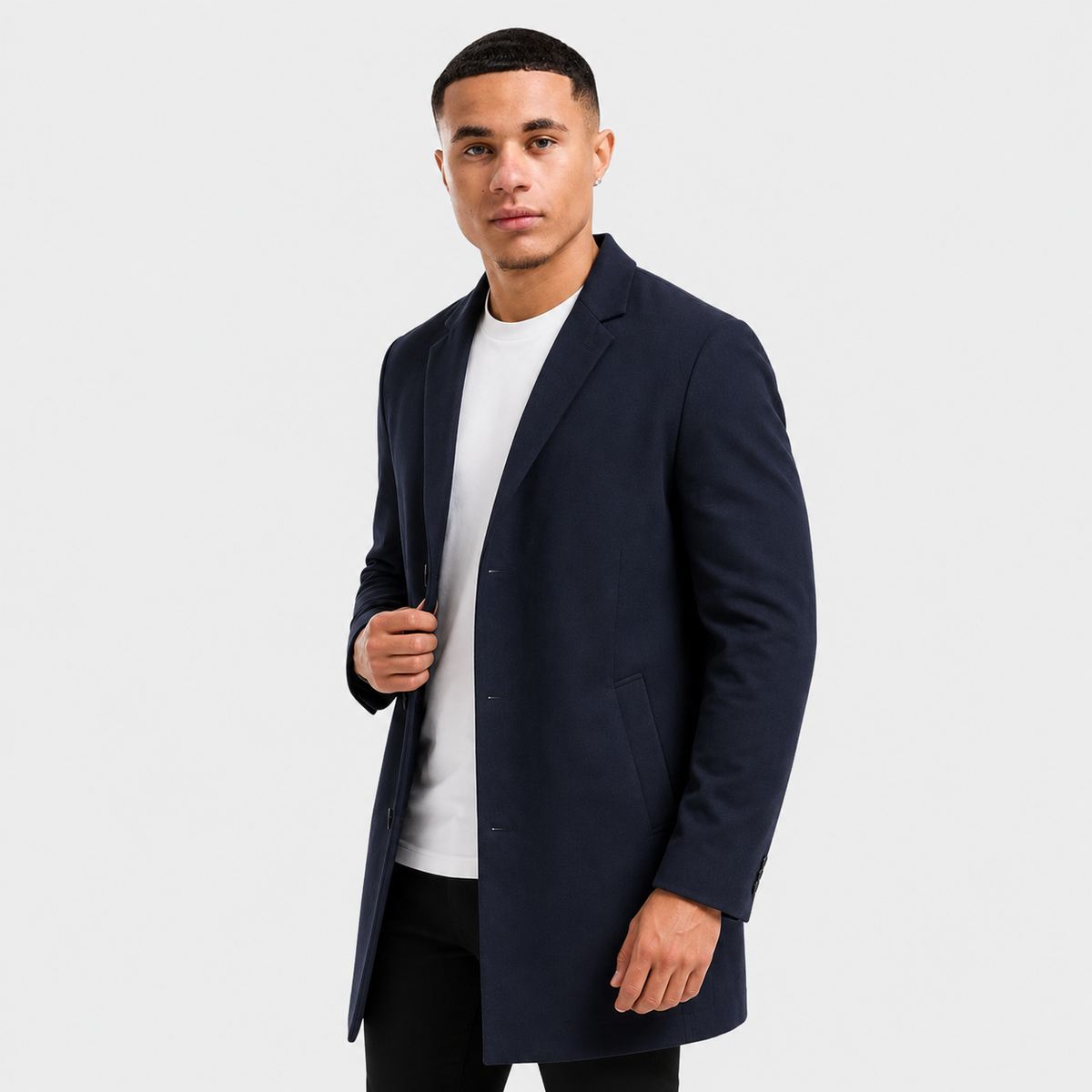 Men's Trench Coat - Long Slim Fit Winter Overcoat