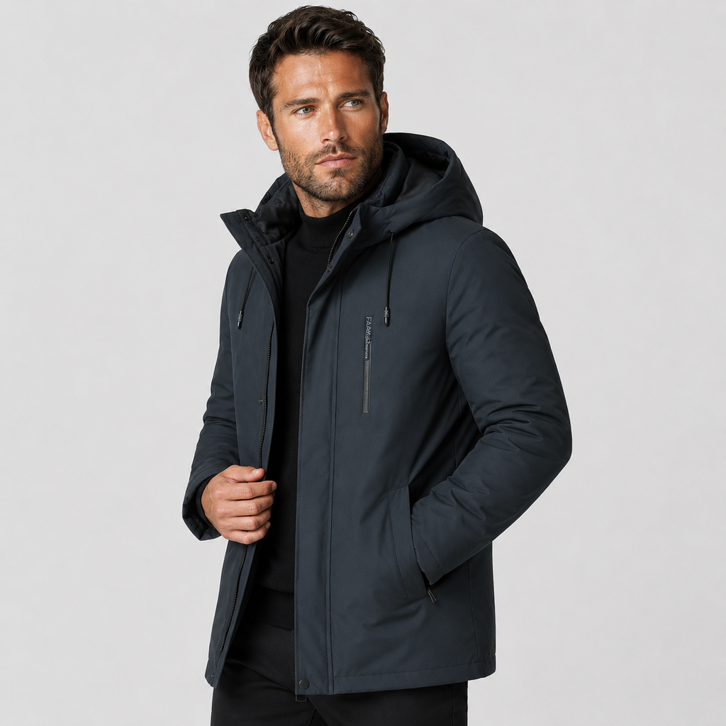 Men's Hooded Winter Jacket - Warm Thickened Casual Coat