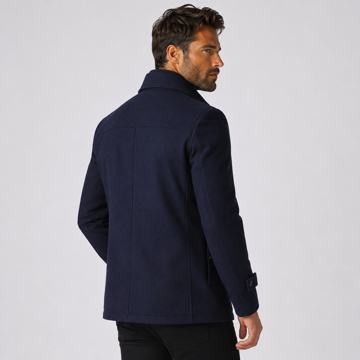 Men's Woolen Overcoat - Thick Single-Breasted Loose Fit