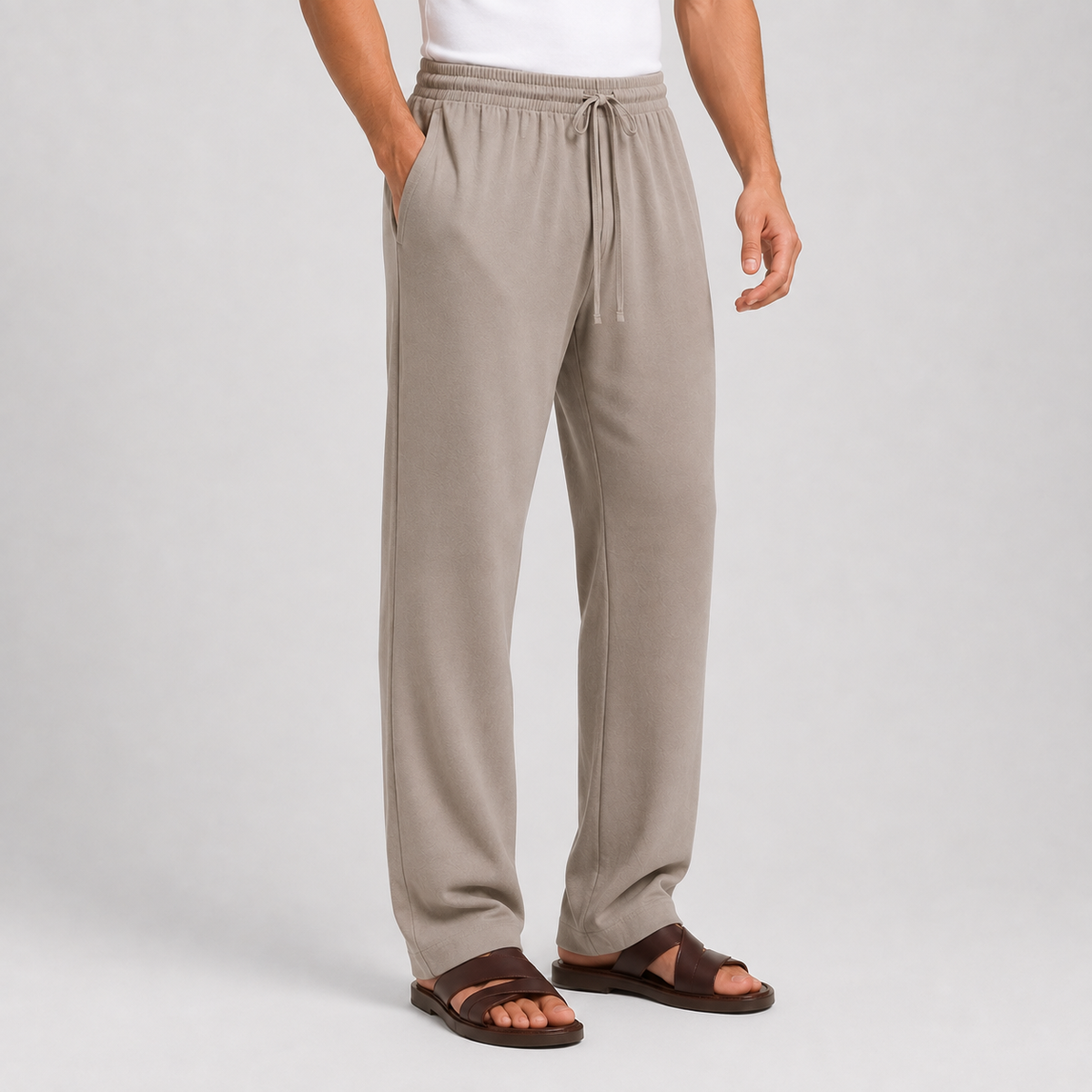 Men's Cotton Trousers - Slim Fit Casual Pants