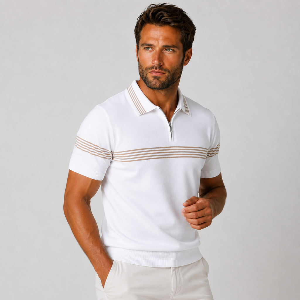 Men's Striped Shirt - Short Sleeve Business Casual Summer