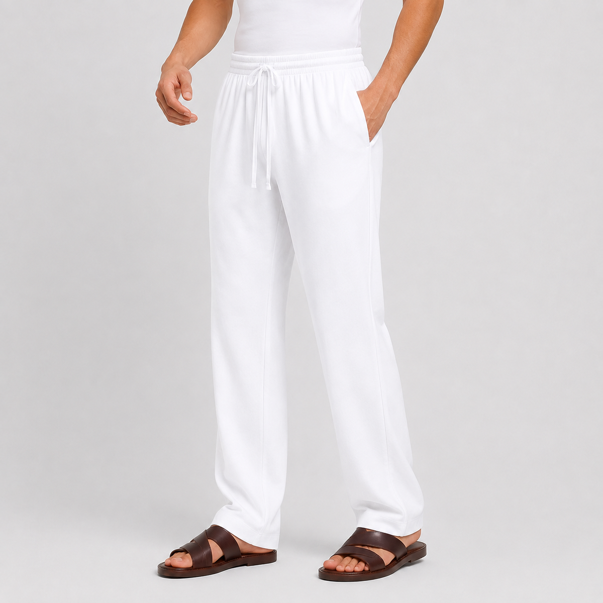 Men's Cotton Trousers - Slim Fit Casual Pants