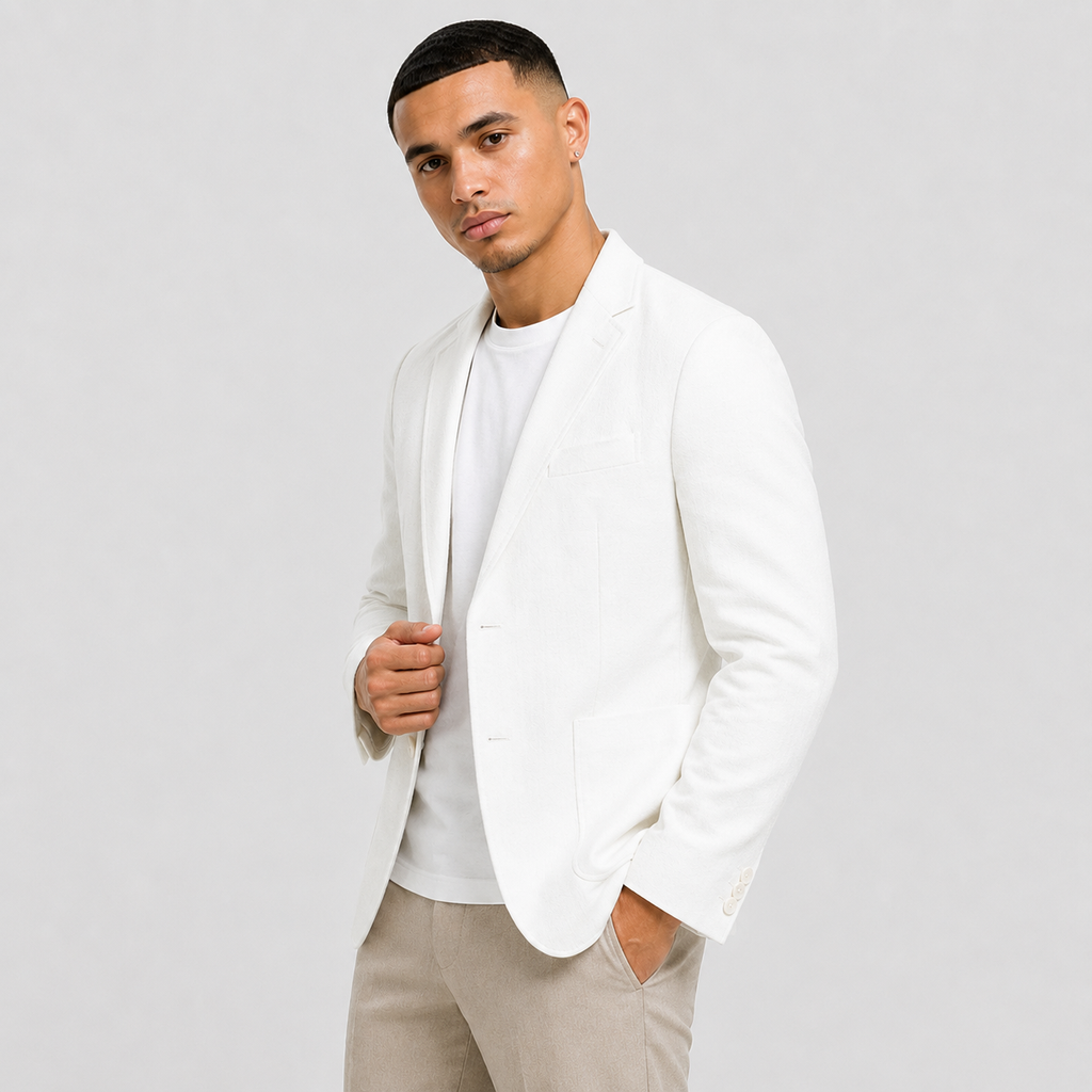 Men's Linen Blazer - Lightweight Relaxed Fit Casual Jacket