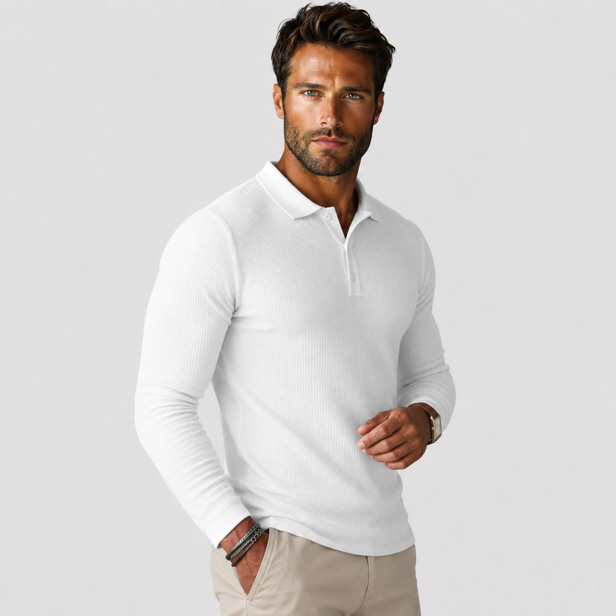Men's Striped Long Sleeve Shirt - Casual Everyday Top