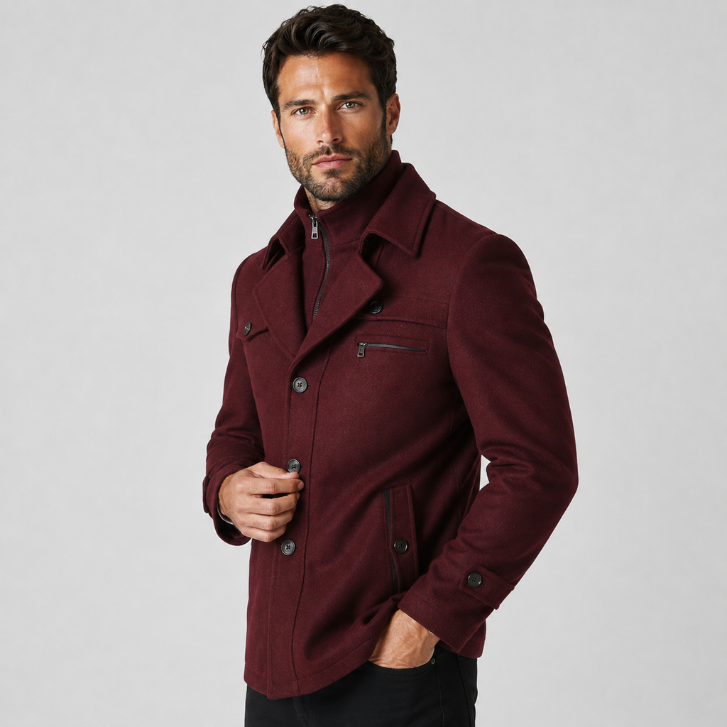 Men's Woolen Overcoat - Thick Single-Breasted Loose Fit