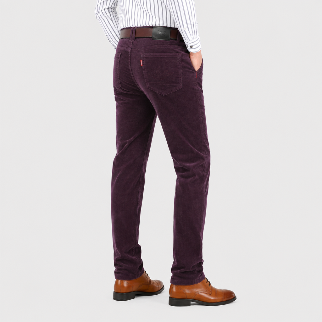 Men's Corduroy Pants - 98% Cotton Straight Leg Trousers