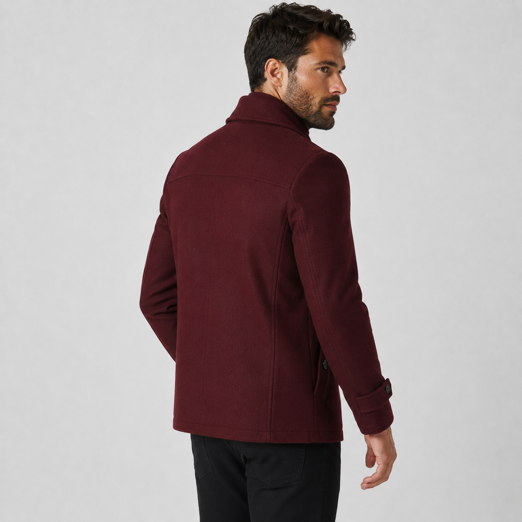 Men's Woolen Overcoat - Thick Single-Breasted Loose Fit